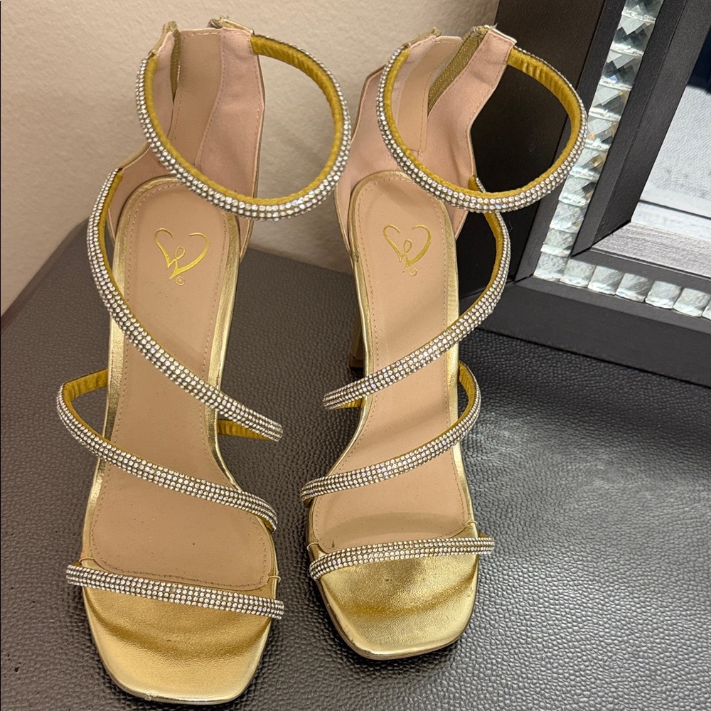 Windsor Gold and Silver Strappy Heels